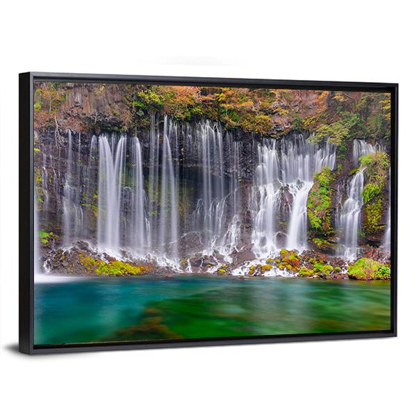 Shiraito Waterfalls Canvas Wall Art-3 Horizontal-Gallery Wrap-25" x 16"-Tiaracle