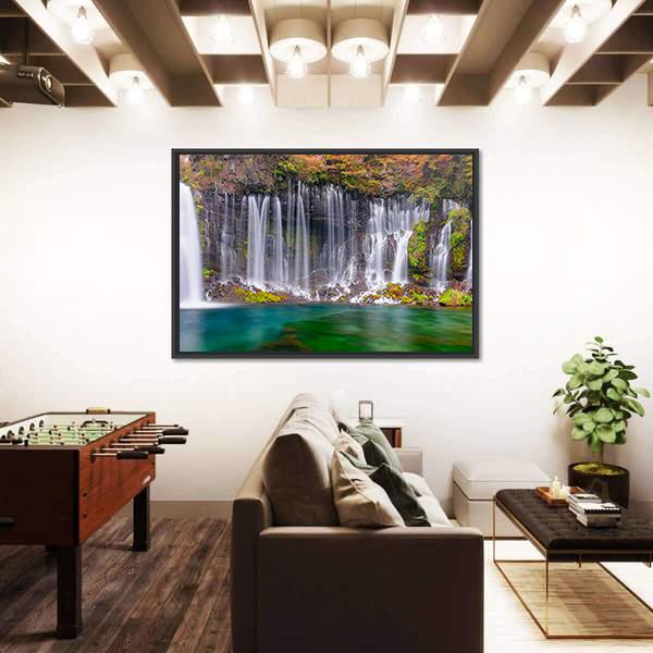 Shiraito Waterfalls Canvas Wall Art-3 Horizontal-Gallery Wrap-25" x 16"-Tiaracle