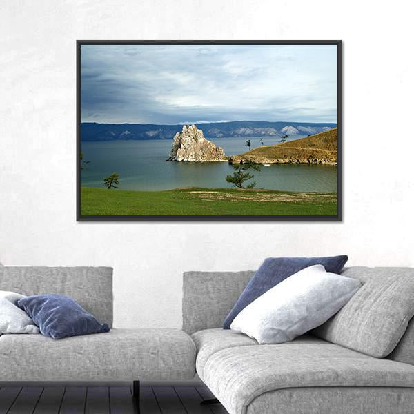 Shore Of The Island Of Olkhon Canvas Wall Art-5 Horizontal-Gallery Wrap-22" x 12"-Tiaracle