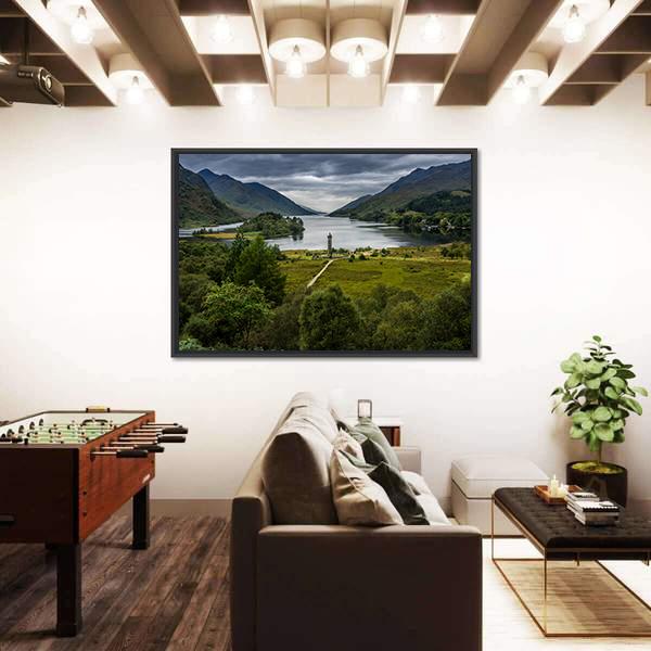 Shores Of Loch Shiel Canvas Wall Art-1 Piece-Floating Frame-36" x 24"-Tiaracle