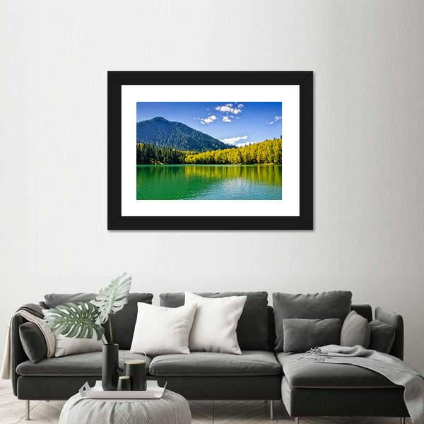 Siberia Lake With Reflection Canvas Wall Art-1 Piece-Framed Print-20" x 16"-Tiaracle