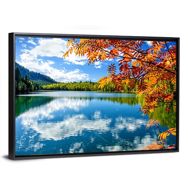 Siberia Lake With Reflection Canvas Wall Art-3 Horizontal-Gallery Wrap-25" x 16"-Tiaracle