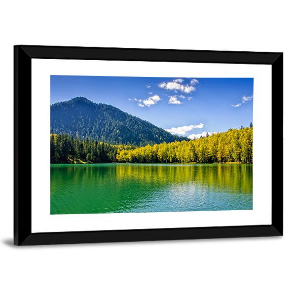 Siberia Lake With Reflection Canvas Wall Art-5 Horizontal-Gallery Wrap-22" x 12"-Tiaracle