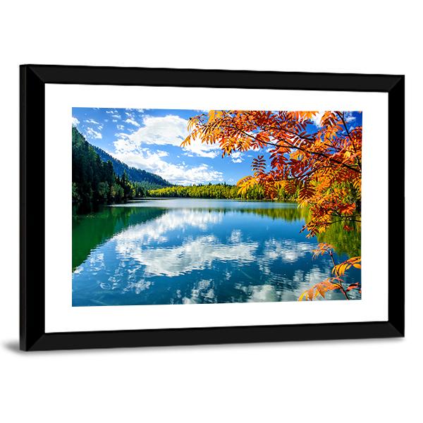Siberia Lake With Reflection Canvas Wall Art-3 Horizontal-Gallery Wrap-25" x 16"-Tiaracle