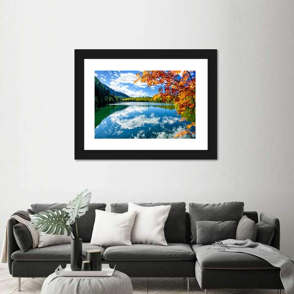 Siberia Lake With Reflection Canvas Wall Art-3 Horizontal-Gallery Wrap-25" x 16"-Tiaracle