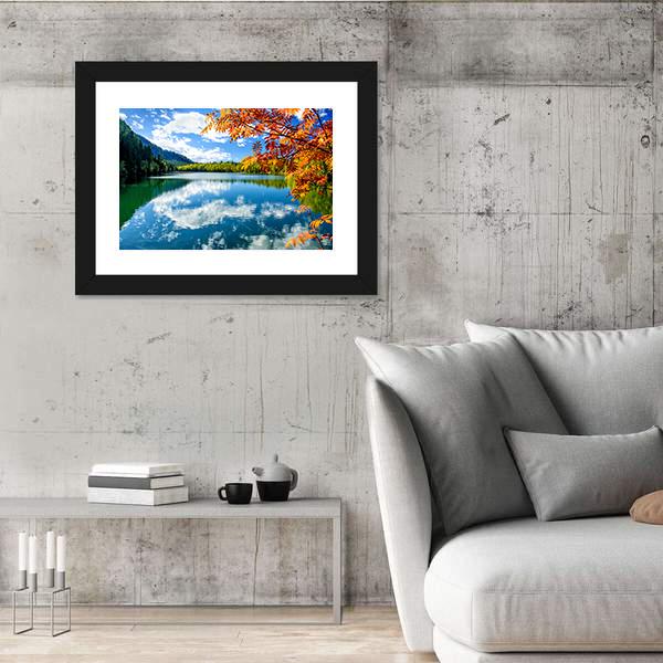 Siberia Lake With Reflection Canvas Wall Art-3 Horizontal-Gallery Wrap-25" x 16"-Tiaracle