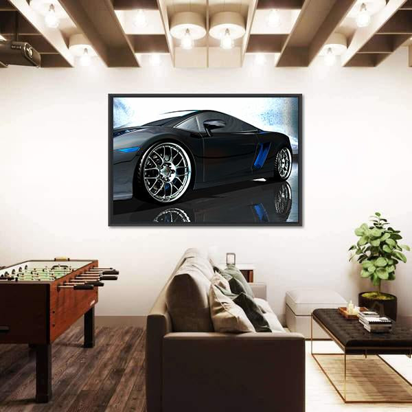 Side View Of Sports Car Canvas Wall Art-5 Horizontal-Gallery Wrap-22" x 12"-Tiaracle