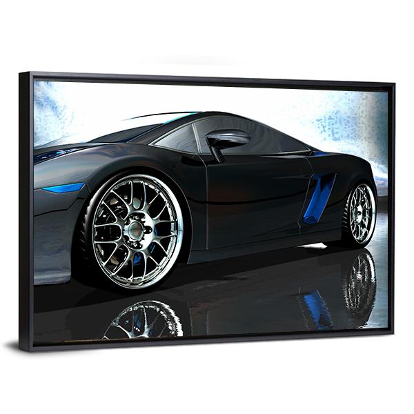 Side View Of Sports Car Canvas Wall Art-5 Horizontal-Gallery Wrap-22&quot; x 12&quot;-Tiaracle