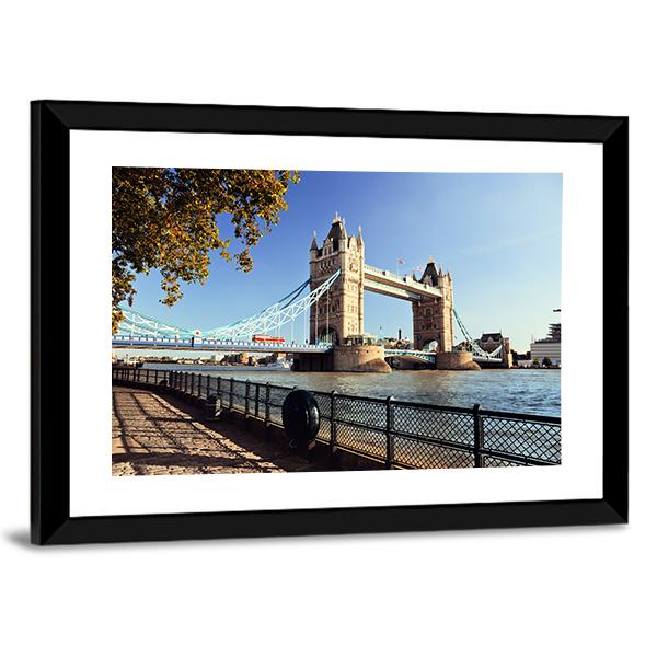 Side View Of Tower Bridge In London Canvas Wall Art-3 Horizontal-Gallery Wrap-25" x 16"-Tiaracle