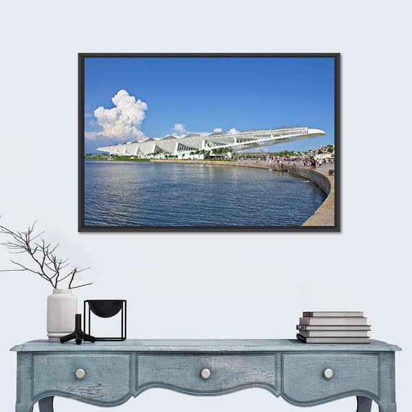 Side view of Museu do Amanha Museum Canvas Wall Art-1 Piece-Floating Frame-24" x 16"-Tiaracle