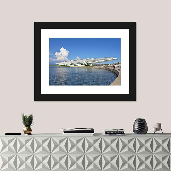 Side view of Museu do Amanha Museum Canvas Wall Art-1 Piece-Framed Print-20" x 16"-Tiaracle