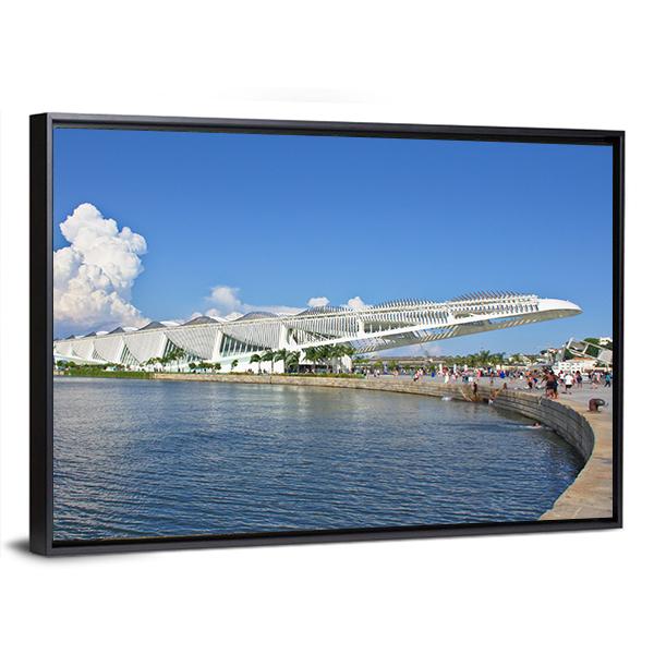Side view of Museu do Amanha Museum Canvas Wall Art-3 Horizontal-Gallery Wrap-25" x 16"-Tiaracle