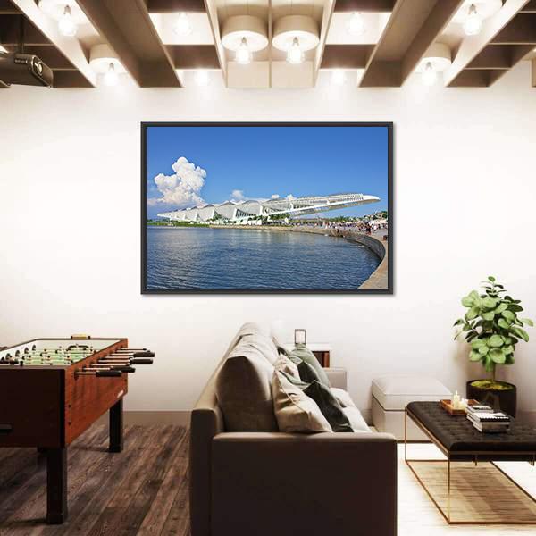 Side view of Museu do Amanha Museum Canvas Wall Art-3 Horizontal-Gallery Wrap-25" x 16"-Tiaracle