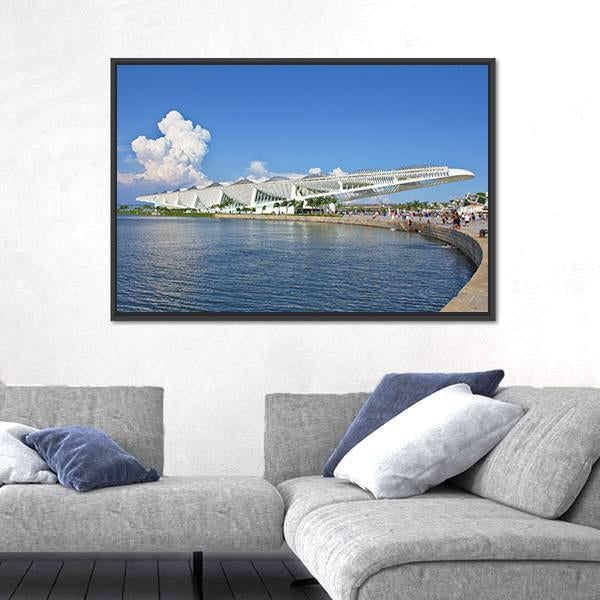 Side view of Museu do Amanha Museum Canvas Wall Art-3 Horizontal-Gallery Wrap-25" x 16"-Tiaracle