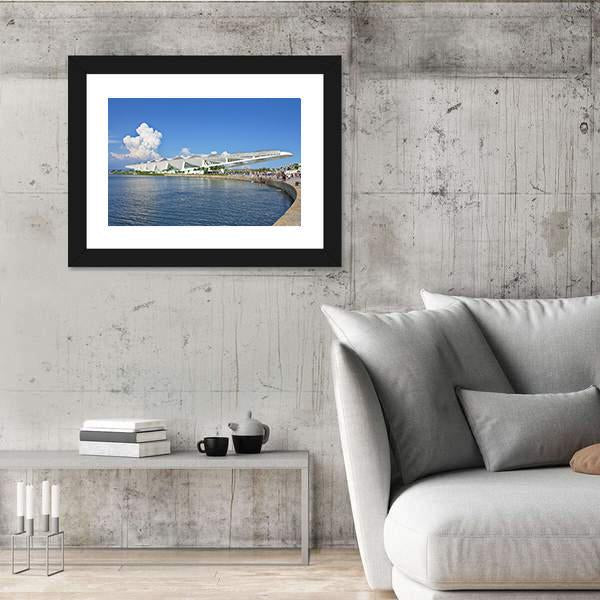 Side view of Museu do Amanha Museum Canvas Wall Art-3 Horizontal-Gallery Wrap-25" x 16"-Tiaracle