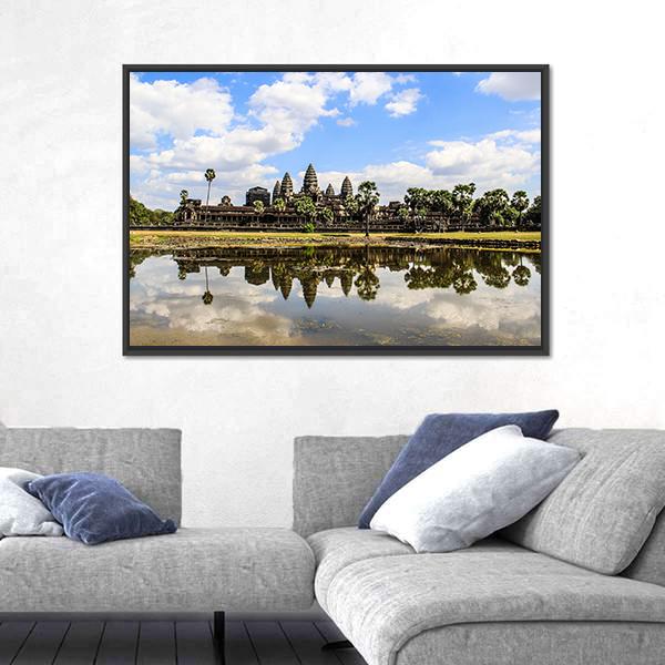 Siem Reap Angkor Wat Canvas Wall Art-3 Horizontal-Gallery Wrap-25" x 16"-Tiaracle