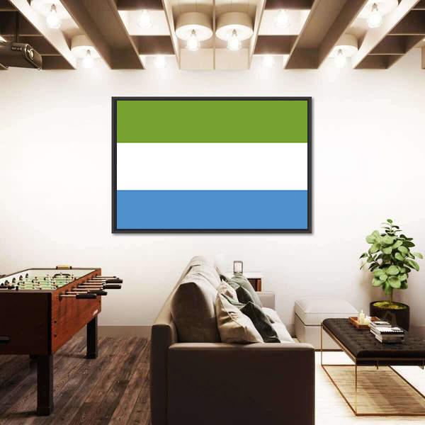 Sierra Leone Flag Canvas Wall Art-1 Piece-Floating Frame-24" x 16"-Tiaracle
