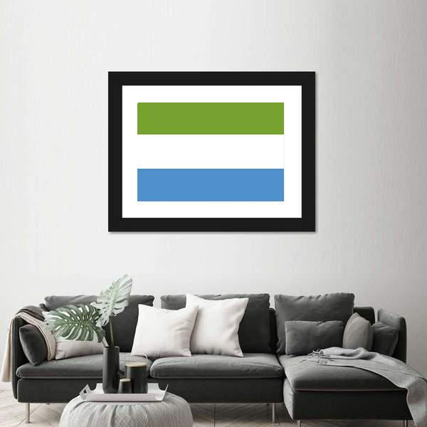 Sierra Leone Flag Canvas Wall Art-1 Piece-Framed Print-20" x 16"-Tiaracle
