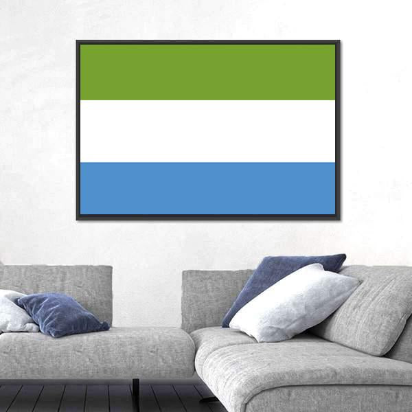 Sierra Leone Flag Canvas Wall Art-5 Horizontal-Gallery Wrap-22" x 12"-Tiaracle