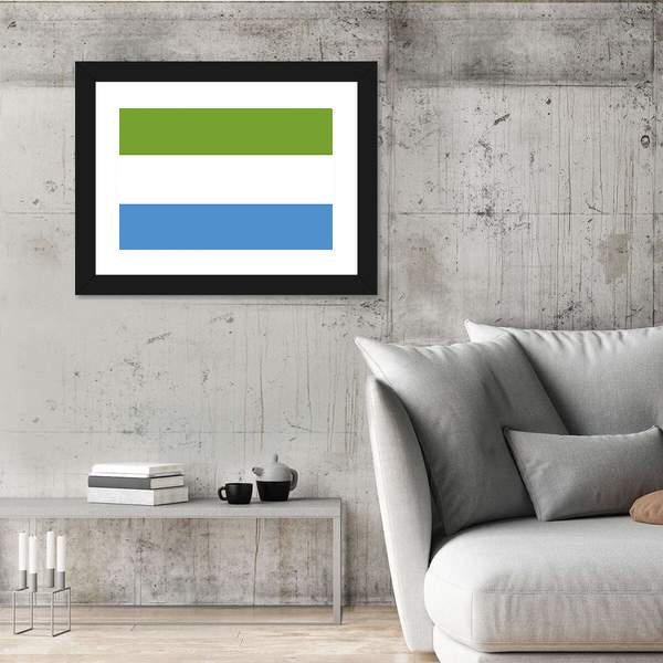 Sierra Leone Flag Canvas Wall Art-5 Horizontal-Gallery Wrap-22" x 12"-Tiaracle