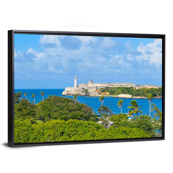 Sierra Morro Castle In Havana Cuba Canvas Wall Art-3 Horizontal-Gallery Wrap-25" x 16"-Tiaracle