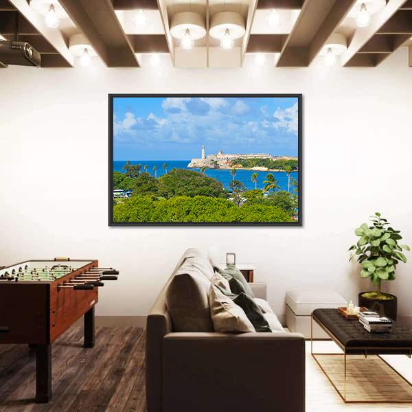 Sierra Morro Castle In Havana Cuba Canvas Wall Art-3 Horizontal-Gallery Wrap-25" x 16"-Tiaracle