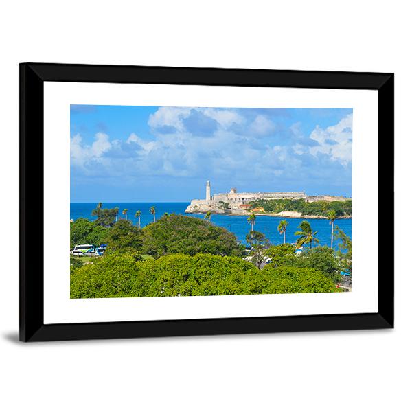 Sierra Morro Castle In Havana Cuba Canvas Wall Art-3 Horizontal-Gallery Wrap-25" x 16"-Tiaracle
