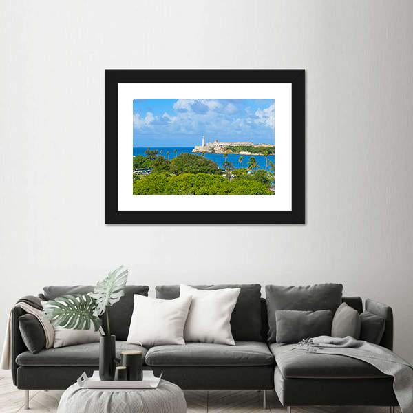 Sierra Morro Castle In Havana Cuba Canvas Wall Art-3 Horizontal-Gallery Wrap-25" x 16"-Tiaracle