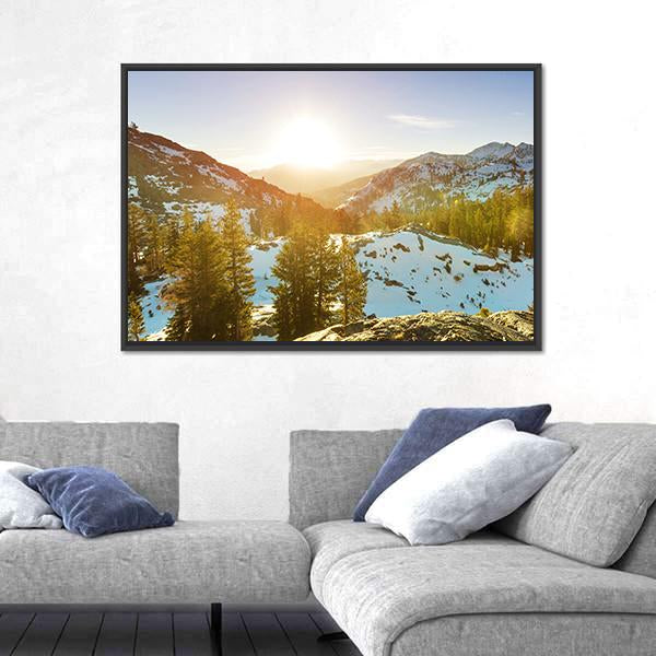 Sierra Nevada Mountain Canvas Wall Art-5 Horizontal-Gallery Wrap-22" x 12"-Tiaracle