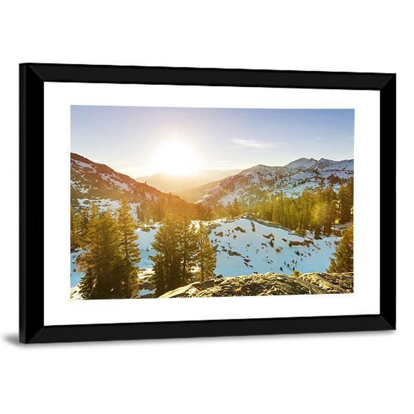 Sierra Nevada Mountain Canvas Wall Art-3 Horizontal-Gallery Wrap-25" x 16"-Tiaracle