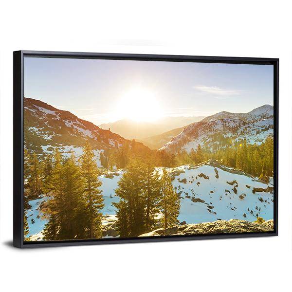 Sierra Nevada Mountain Canvas Wall Art-5 Horizontal-Gallery Wrap-22" x 12"-Tiaracle