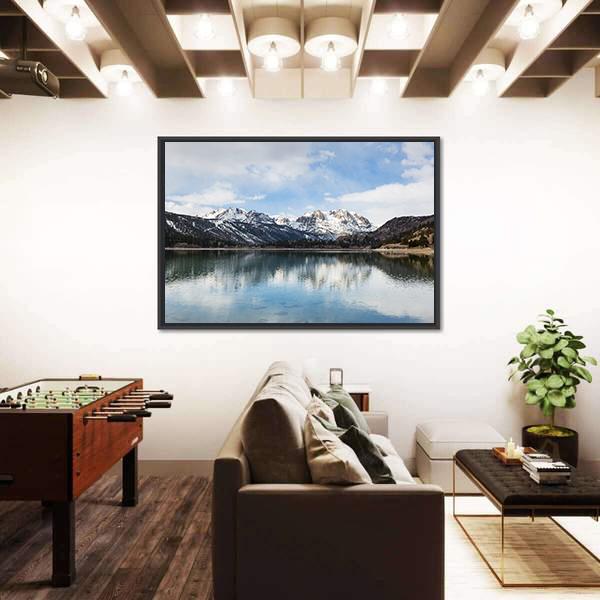 Sierra Nevada Mountains With Lake Canvas Wall Art-3 Horizontal-Gallery Wrap-25" x 16"-Tiaracle