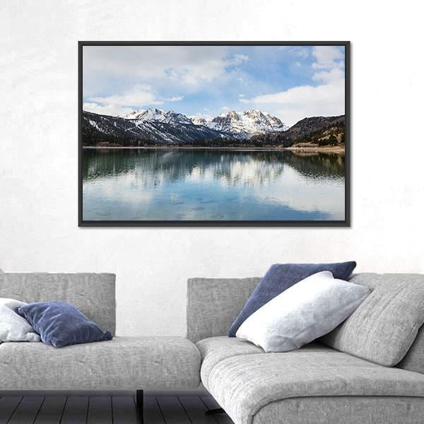 Sierra Nevada Mountains With Lake Canvas Wall Art-3 Horizontal-Gallery Wrap-25" x 16"-Tiaracle