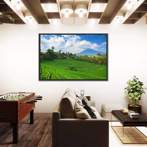 Sight Of Balinese Bright Green Rice Canvas Wall Art-3 Horizontal-Gallery Wrap-25" x 16"-Tiaracle
