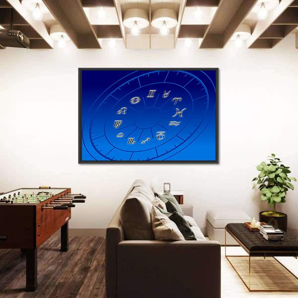 Signs Of Zodiac Fortune Canvas Wall Art-1 Piece-Floating Frame-24" x 16"-Tiaracle