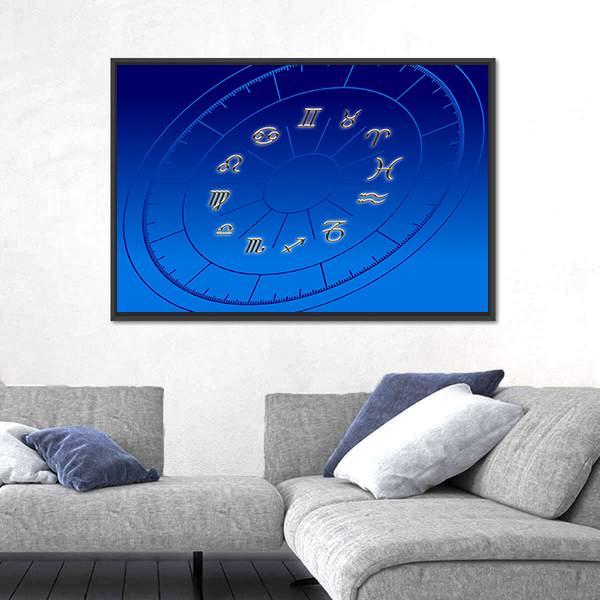 Signs Of Zodiac Fortune Canvas Wall Art-5 Horizontal-Gallery Wrap-22" x 12"-Tiaracle