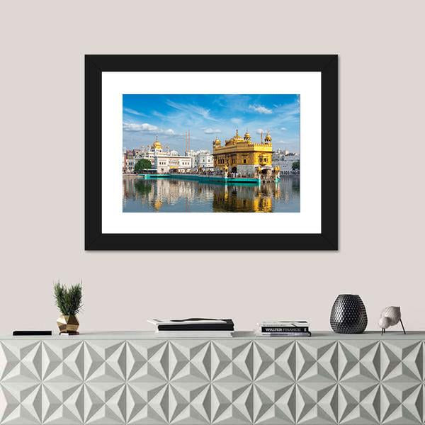 Sikh Gurdwara Golden Temple Canvas Wall Art-1 Piece-Framed Print-20&quot; x 16&quot;-Tiaracle