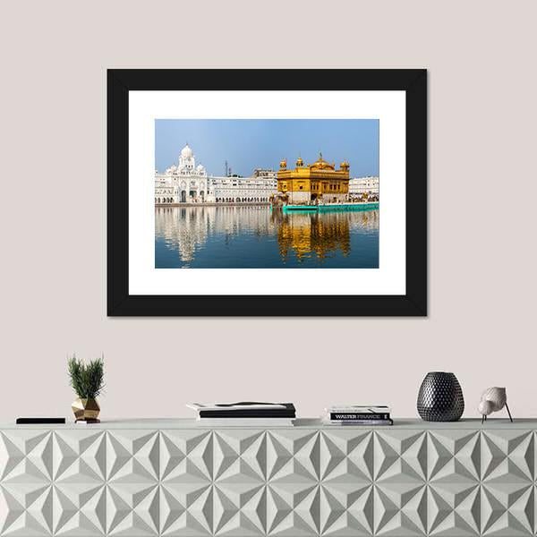 Sikh Gurdwara Golden Temple In India Canvas Wall Art-1 Piece-Framed Print-20" x 16"-Tiaracle