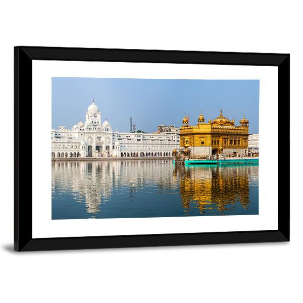Sikh Gurdwara Golden Temple In India Canvas Wall Art-5 Horizontal-Gallery Wrap-22" x 12"-Tiaracle