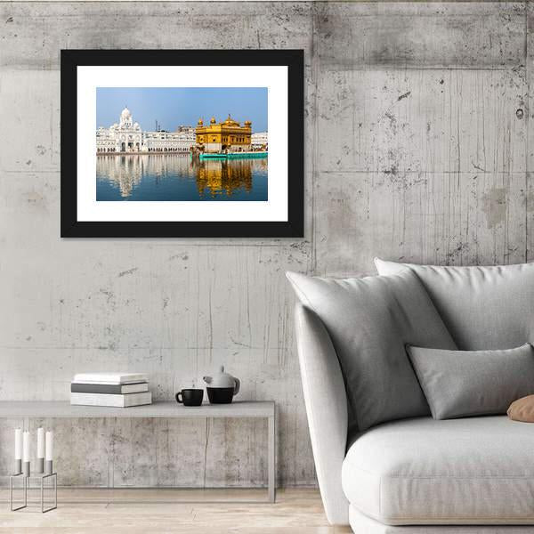 Sikh Gurdwara Golden Temple In India Canvas Wall Art-5 Horizontal-Gallery Wrap-22" x 12"-Tiaracle