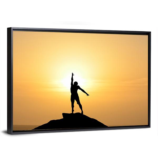 Silhouette Of A Businessman Canvas Wall Art-5 Horizontal-Gallery Wrap-22" x 12"-Tiaracle
