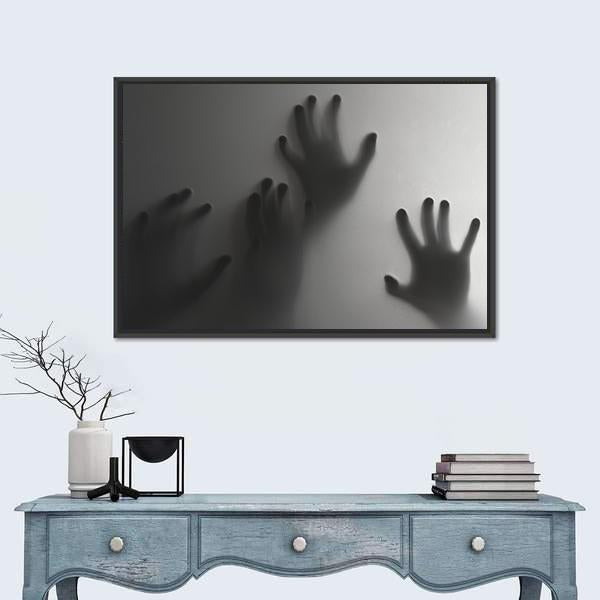 Silhouette Of A Hand Canvas Wall Art-1 Piece-Floating Frame-24" x 16"-Tiaracle