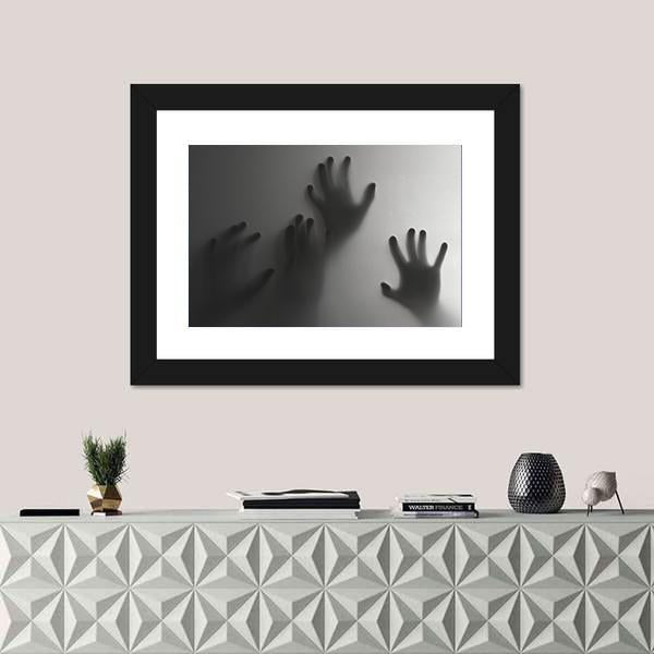 Silhouette Of A Hand Canvas Wall Art-1 Piece-Framed Print-20" x 16"-Tiaracle