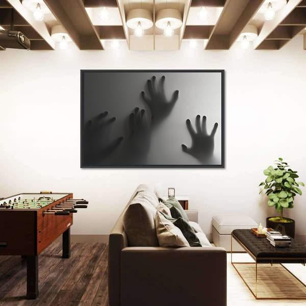 Silhouette Of A Hand Canvas Wall Art-3 Horizontal-Gallery Wrap-25" x 16"-Tiaracle