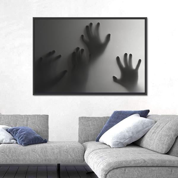 Silhouette Of A Hand Canvas Wall Art-3 Horizontal-Gallery Wrap-25" x 16"-Tiaracle