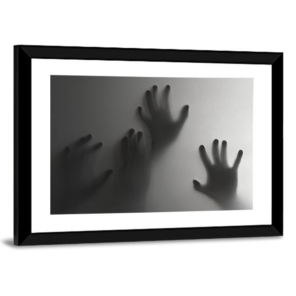 Silhouette Of A Hand Canvas Wall Art-3 Horizontal-Gallery Wrap-25" x 16"-Tiaracle