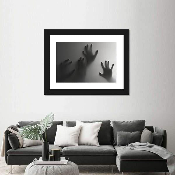Silhouette Of A Hand Canvas Wall Art-3 Horizontal-Gallery Wrap-25" x 16"-Tiaracle