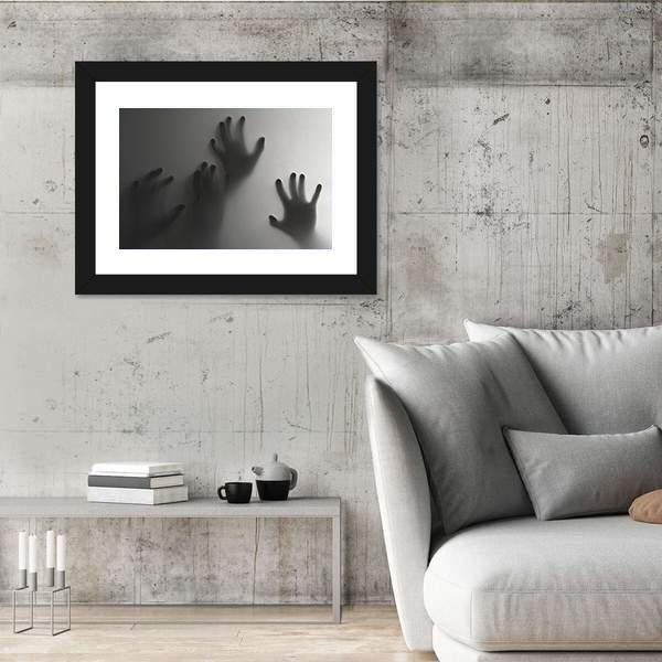 Silhouette Of A Hand Canvas Wall Art-3 Horizontal-Gallery Wrap-25" x 16"-Tiaracle