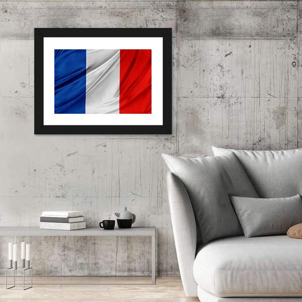 Silky French Flag Canvas Wall Art-5 Horizontal-Gallery Wrap-22" x 12"-Tiaracle