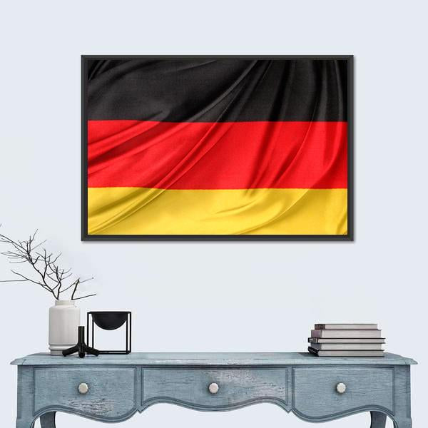 Silky German Flag Canvas Wall Art-1 Piece-Floating Frame-24" x 16"-Tiaracle